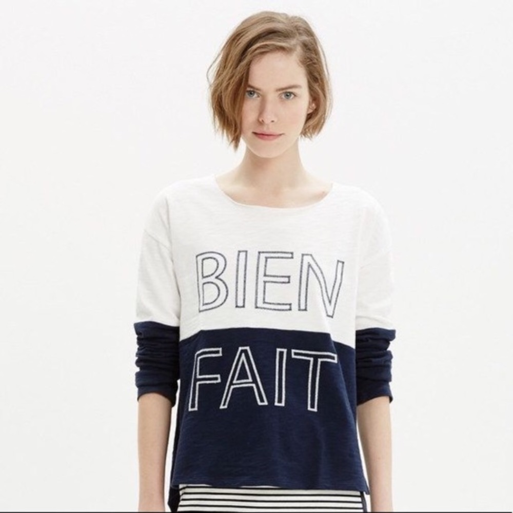 Madewell navy Bien Fait setlist pullover